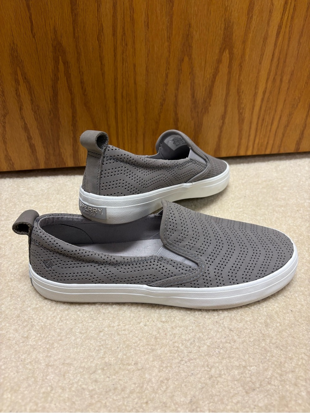 Sperry Women's Gray Perforated Slip-On Sneakers